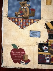 Child’s “Teacher’s Pet Vest” CUT & SEW Fabric Panel School Theme