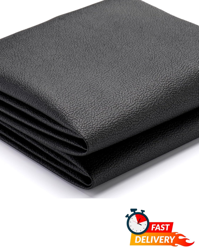 Black Marine Vinyl Faux Leather Fabric 54×12 Upholstery Craft DIY