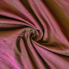 Fuchsia Green Silk Dupioni Fabric by the Yard, 1 Yard Pink Silk Fabric