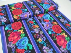 Timeless Treasures quilt-craft fabric FLORAL STRIPE brt 2 yds (cd-3901) Hacienda