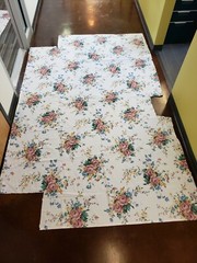 Pink Mauve Rose Decorator Sheet Fabric Scrap 67×106 matches twin sheet