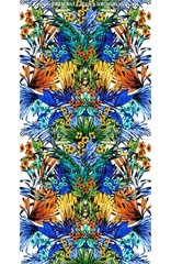 Chiffon Print Anguilla, Floral Border, Sheer Dress Fabric, Sewing