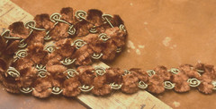 vintage novelty trim 3/4″ rust gold soutache chenille braid 14″pc made France