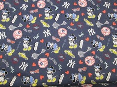 NEW YORK YANKEES MLB DISNEY 100% COTTON 1/2 YD PIECE BRAND NEW DESIGN “GO YANKS”