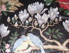 Rockbird GP & J Baker England Cotton Chintz Fabric Birds Floral 61×51 RARE 80’s