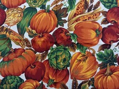 VIP Fabric 3 yds x 58″ Autumn Fruits Vegetables Pumpkin Corn Artichoke Apple