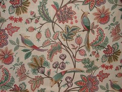 Curtain Upholstery Fabric Chanterelle Wineberry Ornate Bird Floral Cushion Blind