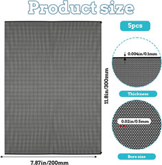 Black Buckram Eye Mesh Sheets for Fursuits and Cosplay Props, 5-Pack