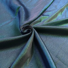 Two Tone Iridescent Fabric Metallic Thread Blue Green Blending 50 In x 2 Yard
