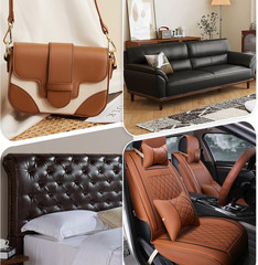 Vinyl Fabric by the Yard, 54″ W 0.7MM Faux Leather, Brown 1 Yard | Waterproof &