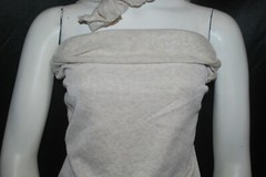 Linen sweatshirt Fleece Knit fabric Linen Recycled poly oatmeal color by yard
