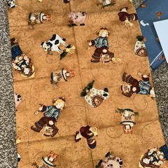 6 Farm Quilt Fabrics Mix Remnants Farm Cow Chicken Pig Craft COTTON Cottagecore