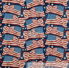 BonEful Fabric FQ Cotton Quilt Navy Blue White American Star Stripe Boots Boy US