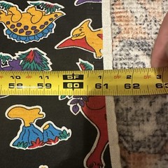 Vintage 80s Colorful Dinosaurs Print Fabric Approx. 60” x 18”