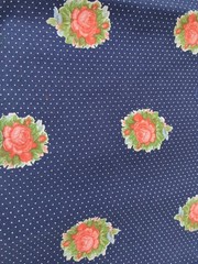 Lot of Fabric, flowers and strawberries, shades of blue, 1lb 5oz