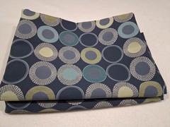 Teal Yellow Gray Modern Geometric Circle Fabric – 2 Pieces 54″W x 37″L