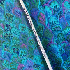 VIP Cranston Turquoise Blue Marble Peacock Cotton Fabric Quilter Print 2.75 yd