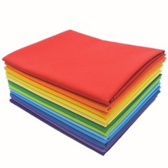 12 PCS Fat Quarters Fabric Bundles Solid Colors Cotton 18×22 Bright Rainbow