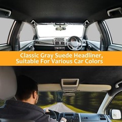 Black Suede Headliner Fabric Upholstery Material Backing Foam Roof Liner Retread