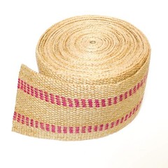 Upholstery/Craft Jute Webbing (Burlap) 3.5 Inches X 10 Yards-Natural W/Red St…