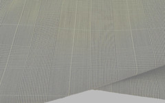 PURE WOOL SUPER 150’s LIGHT BEIGE GLEN CHECK LUXURY TAILORING MADE IN ITALY E26