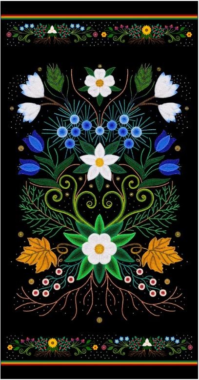 24″ X 44″ Panel Spring Majesty Flowers Floral Tulips Cotton Fabric D134.19