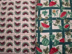 8 7/8 YDS VINTAGE WATERMELON FABRIC! CHERI CUTE AS A BUTTON & CRANSTON VIP