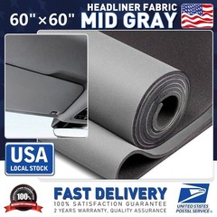 60″×60″ Medium Gray Knit Material Headliner Fabric Reupholster Aging/Smell Roof