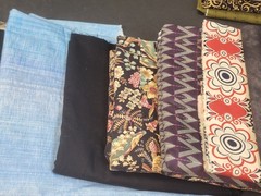 Vintage Lot of 24 lbs of Fabric Remnants Quarters Yards ~ 30 Different Patterns