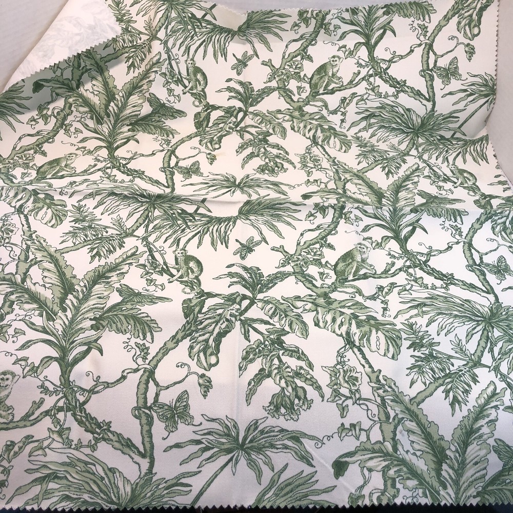 2 Fabric Samples Monkey Brown Green JHelisa 26″ Square 100% Acrylic