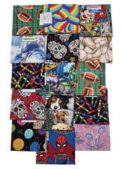 FAT QUARTER Fabric Disney Sports DC Comics Assorted Themes 100% Cotton Lot of 15