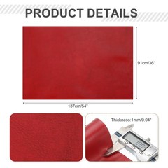 PU Synthetic Leather 54″x36″x0.04″ DIY, Wine Red