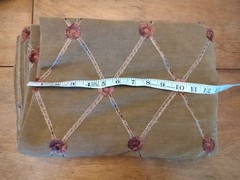 Golden background w/ rust accent lattice design home decor fabric-56″w x 2yds