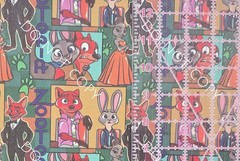 Custom Printed Faux Leather Vinyl Roll Zootopia Movie Frames 12×54