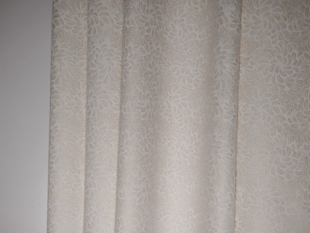 Petal Flow White on Natural Cotton Quilting Sewing Fabric – By the Yard