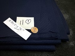 Vintage – 100% WOOL Fabric: DARK NAVY BLUE – Solid – NOS – 4 Yards 8” x 36”