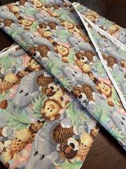 2008 Patty Reed JUNGLE BABIES Cotton Fabric Baby Lion Monkey Giraffe Animals 1YD
