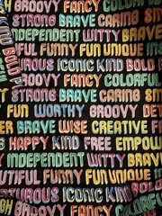 Good Vibes Positive Words Cotton Fabric 2 Yards Shayla Wolf