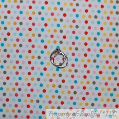 BonEful Fabric FQ Cotton Quilt Flannel White Pink Blue Yellow Baby Boy Girl Dot