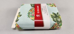 Singer Fabric Ringspun Cotton Blue Pineapple Floral Pattern 2 yards x 60″
