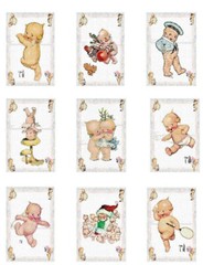 Vintage Kewpie B MULTI-SIZE SET Cotton Fabric Quilt Blocks