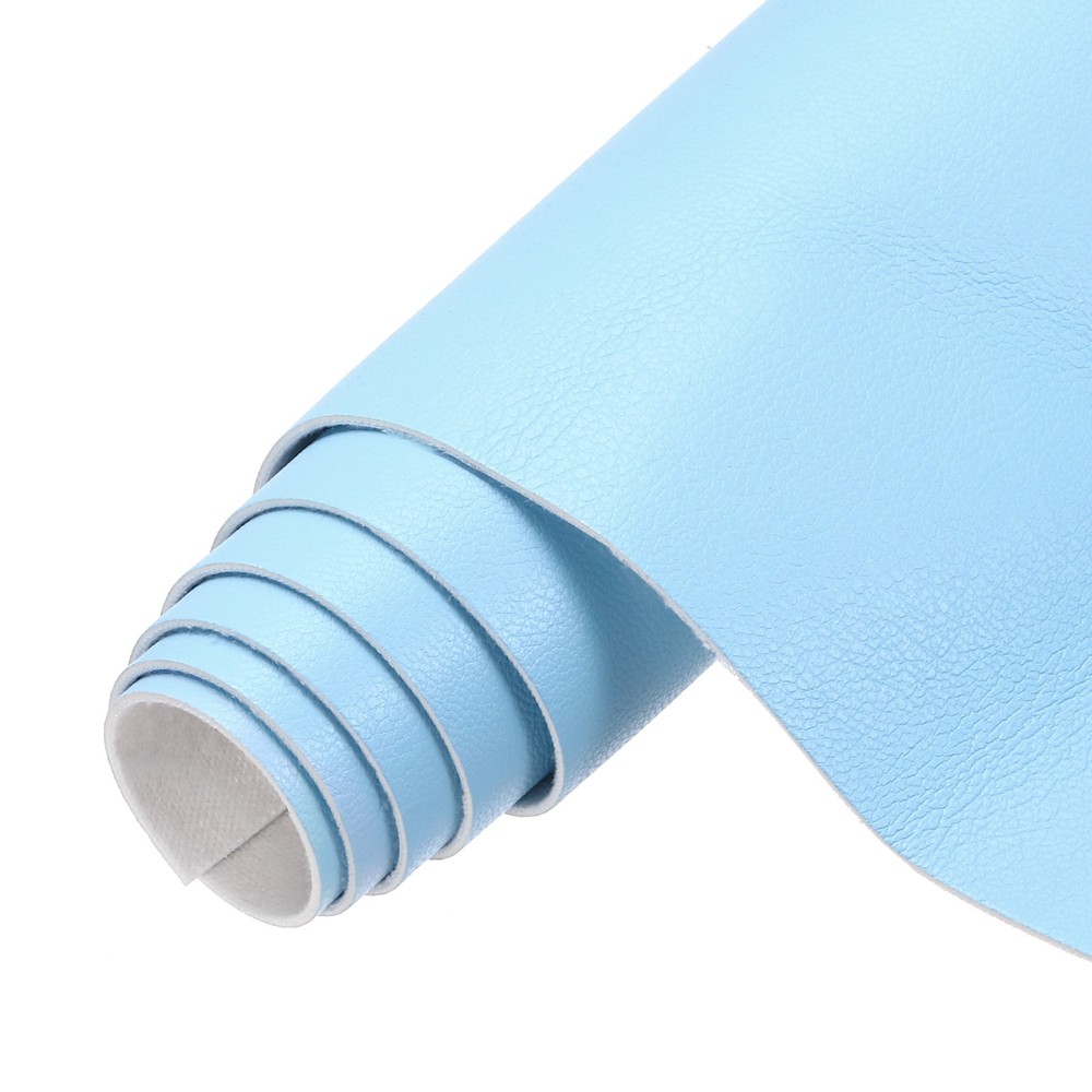 Faux Leather Sheets 12×36 Inch Solid PU Leather Fabric Blue/White