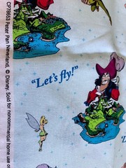 RARE Vintage Peter Pan, Captain Hook in Neverland Let’s Fly Disney/ 1 Yd 4“ New