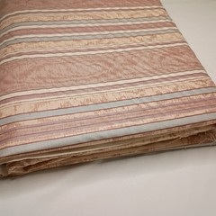 10 Yards Decorative Fabric Striped Polished Cotton Tan Blue Mauve 55 x 362