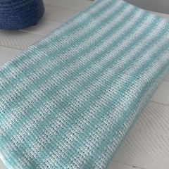 2 YARDS & 63″ Wide, Knitted Blue White Lightweight Stretch Quality Woven Fabric