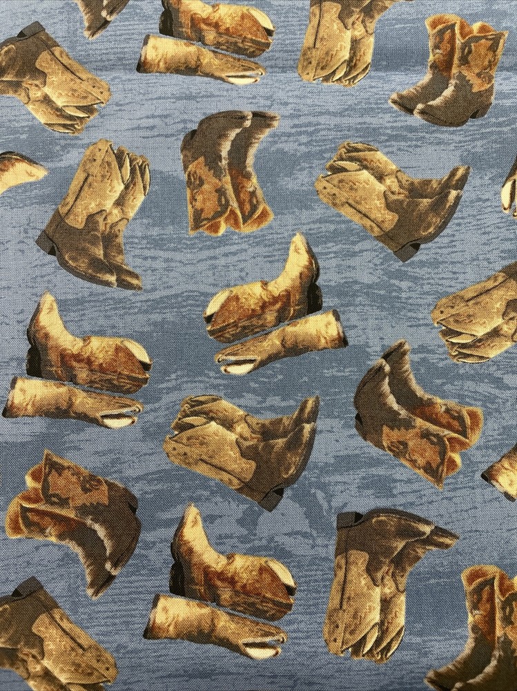 100% Cotton Cowboy Boots Fabric By Windham