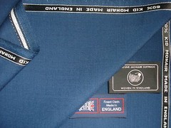 60% SUMMER KID MOHAIR & WOOL “UCLA Blue SUITING FABRIC MADE IN ENGLAND See Below