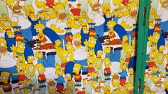The Simpson family packed characters cotton quilting sewing fabric bhy x 44″w