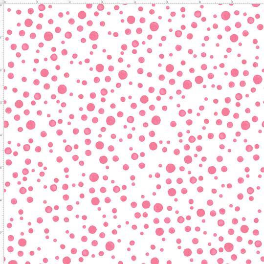 Loralie FLAMINGO Balloon Dot Pink White Quilt Fabric Sold by 1/2 Yard #692-339