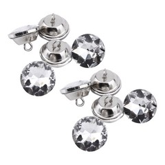 Diamante Silver Rhinestone Crystal Round Buttons Sewing Craft (20mm) CHU